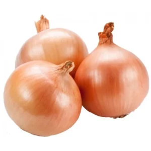 "Fresh brown onion with a sweet and mild flavor, perfect for cooking and roasting."