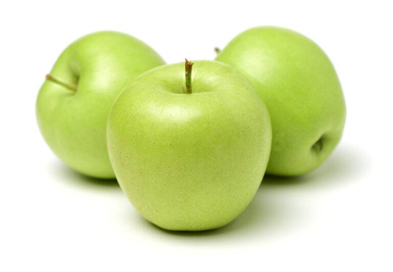 Green Granny Smith Apple on white background